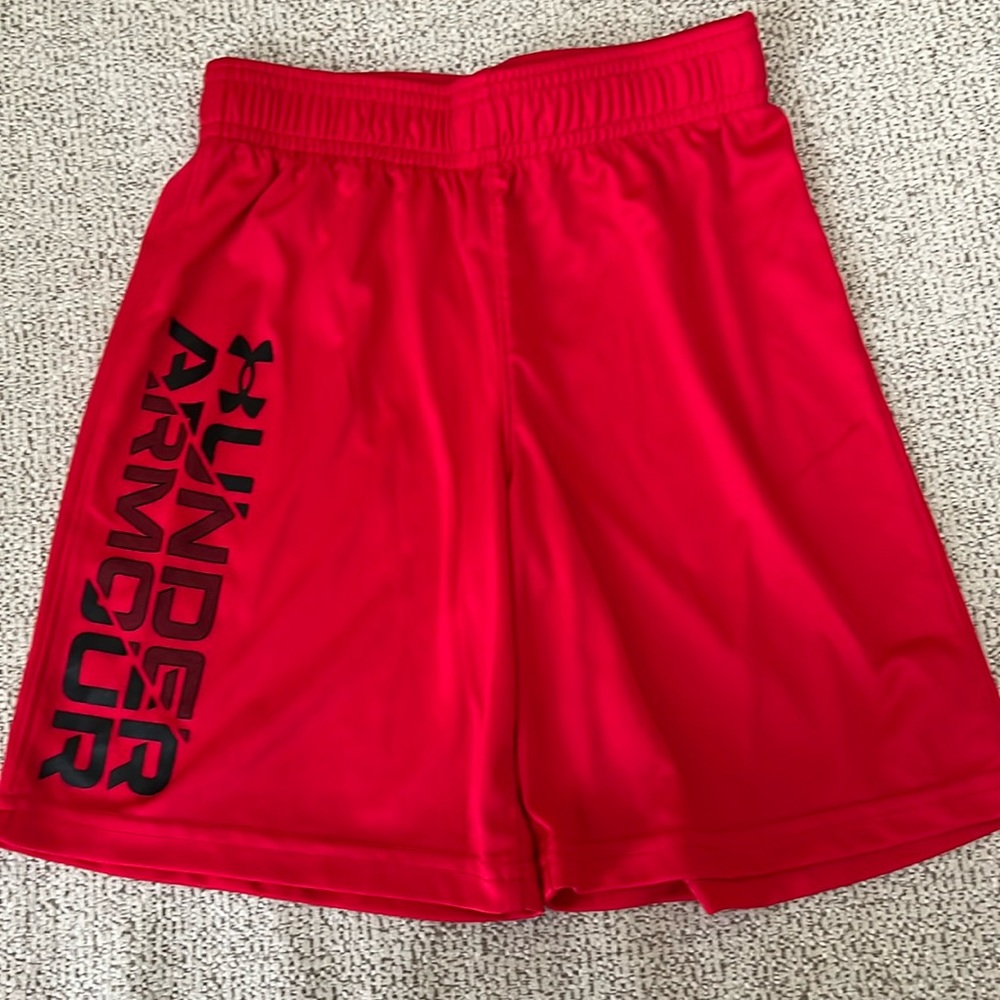 Boys red under armor shorts